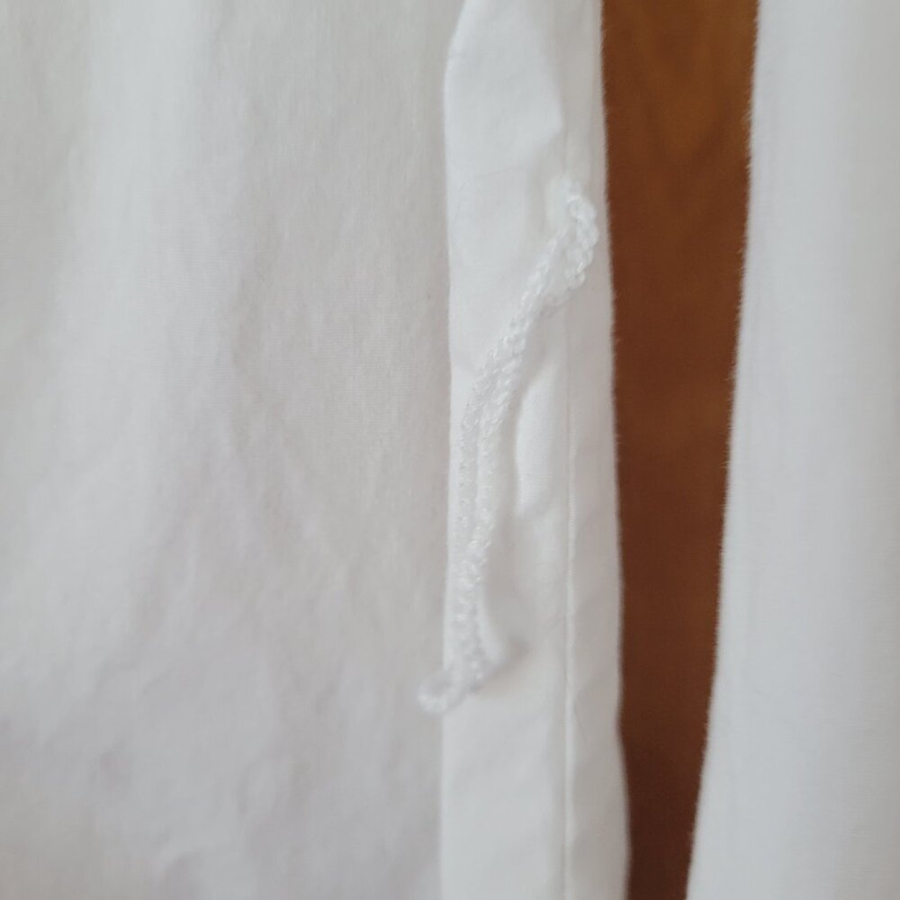 J. Crew Dress Cover Up White Long Sleeves Med. button up casual crisp beach EUC - Picture 8 of 13